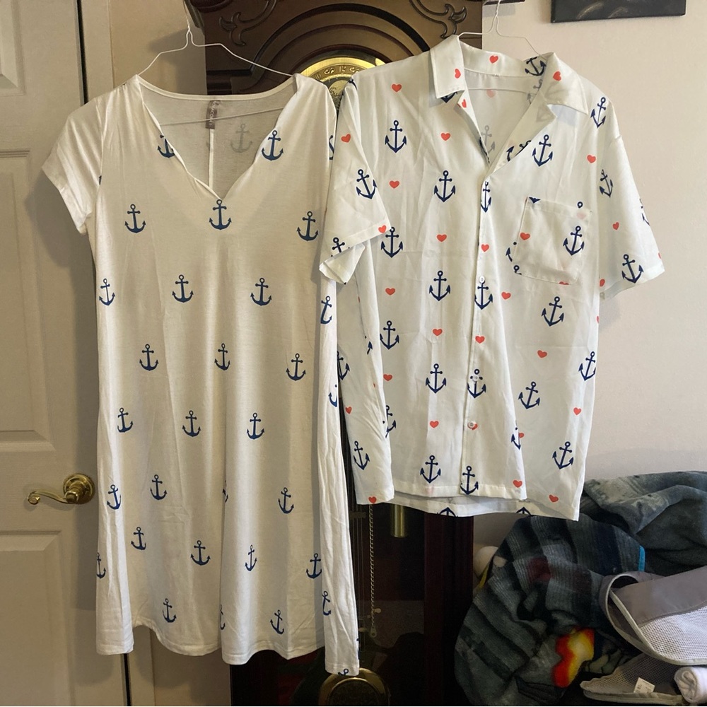 New Matching woman’s L dress and mens XL Hawaiian shirt